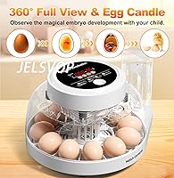 Vista 4 de Incubadoras mejoradas para incubar huevos, incubadora de 12 huevos con giro automático de huevos, control de temperatura y pantalla de humedad, vela