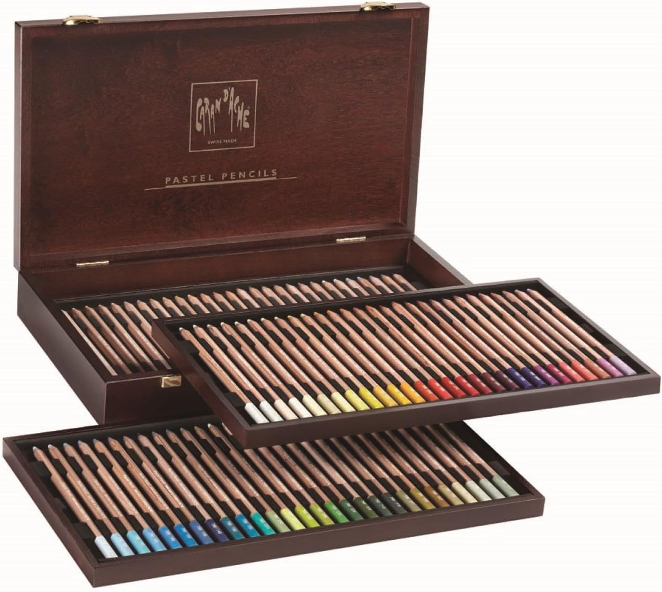 Set of 84 Pastel Pencils In A Wood Box (788.484)