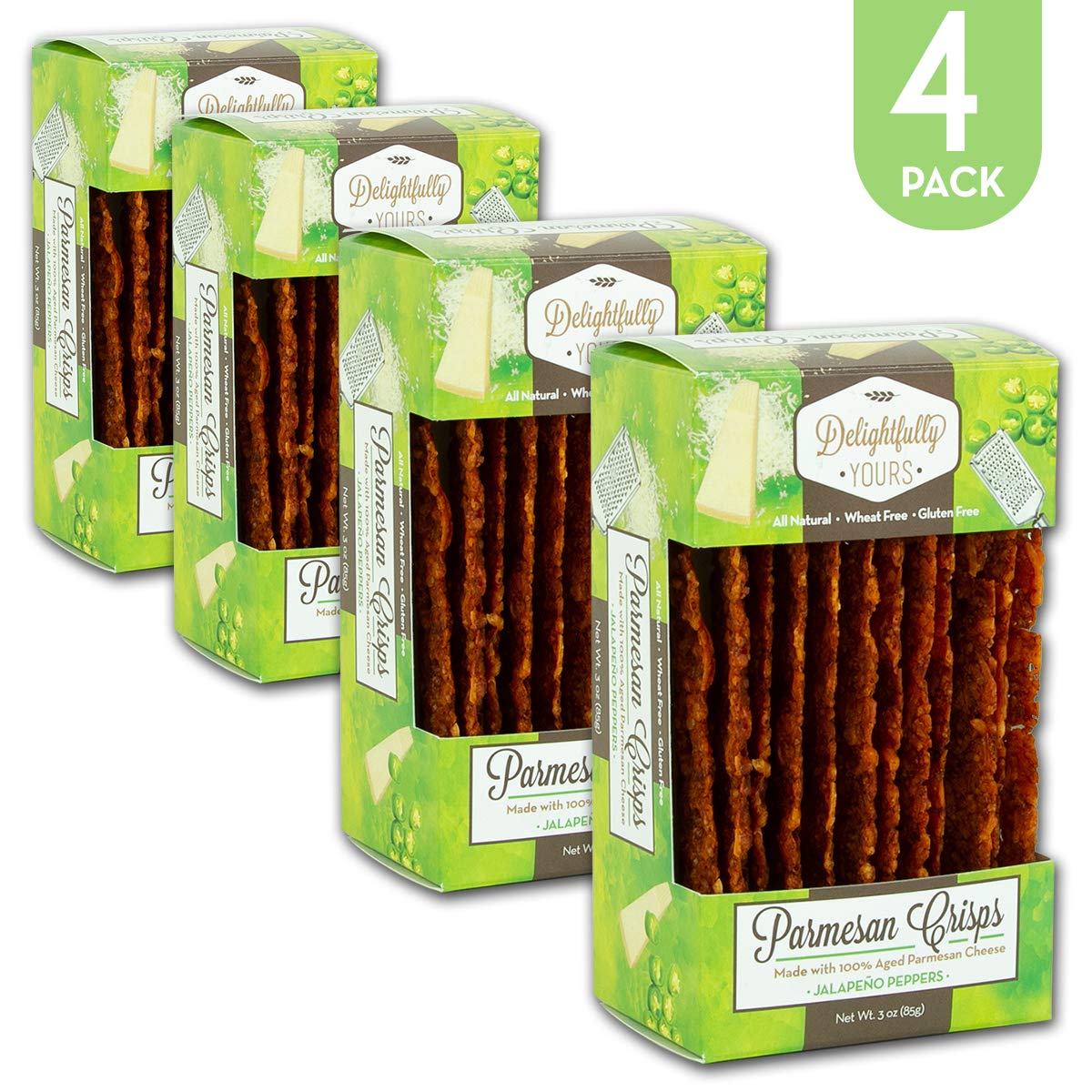 Buy Delightfully Yours Parmesan Cheese Crisps (4 PACK JALAPENO CHEESE
