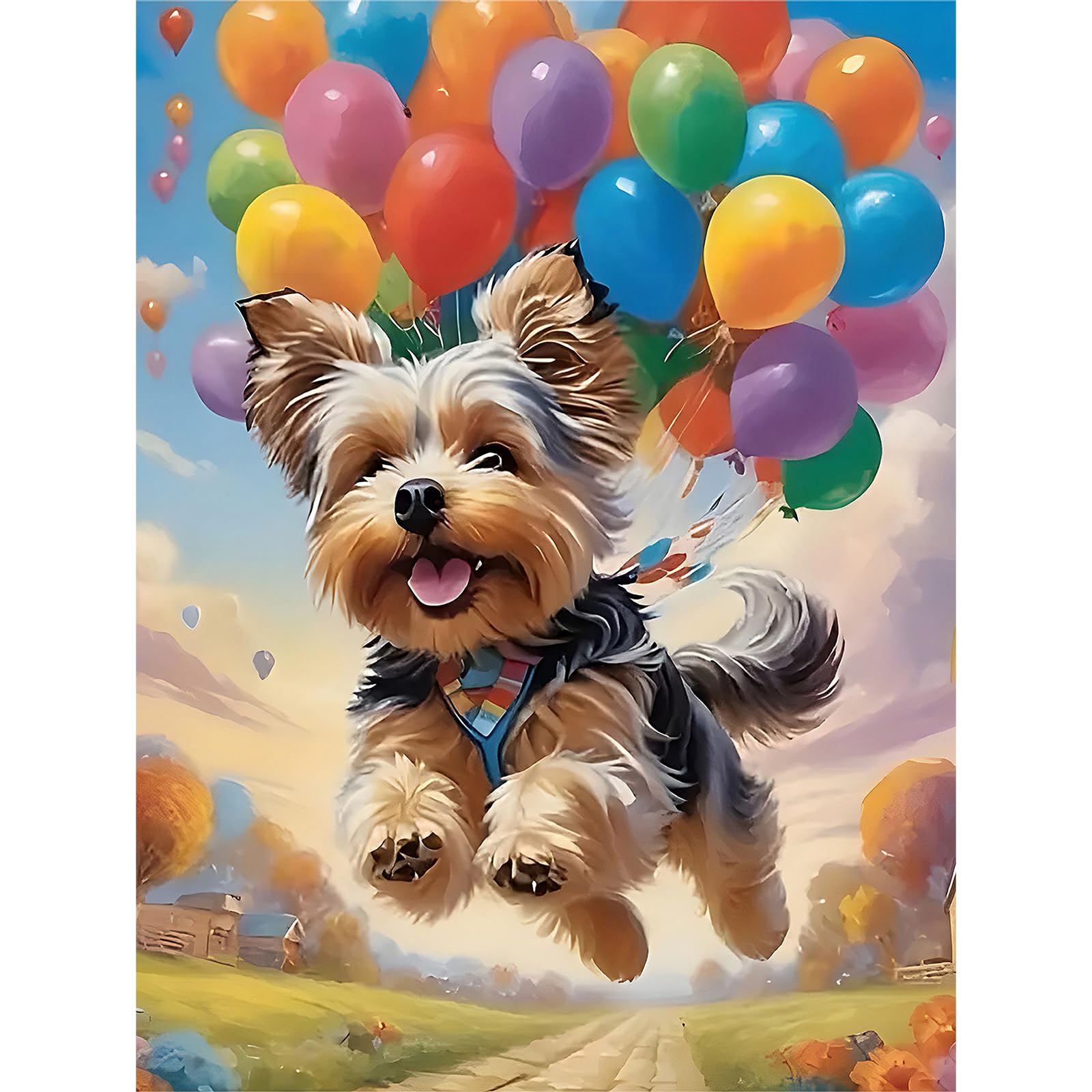 MAXBYE DIY Dog 5D Diamond Art Painting Kits, Animal Full Drill Embroidery Kits for Adults, Painting by Numbers Crystal Rhinestone Painting Pictures for Home Wall Decor 12x16inch