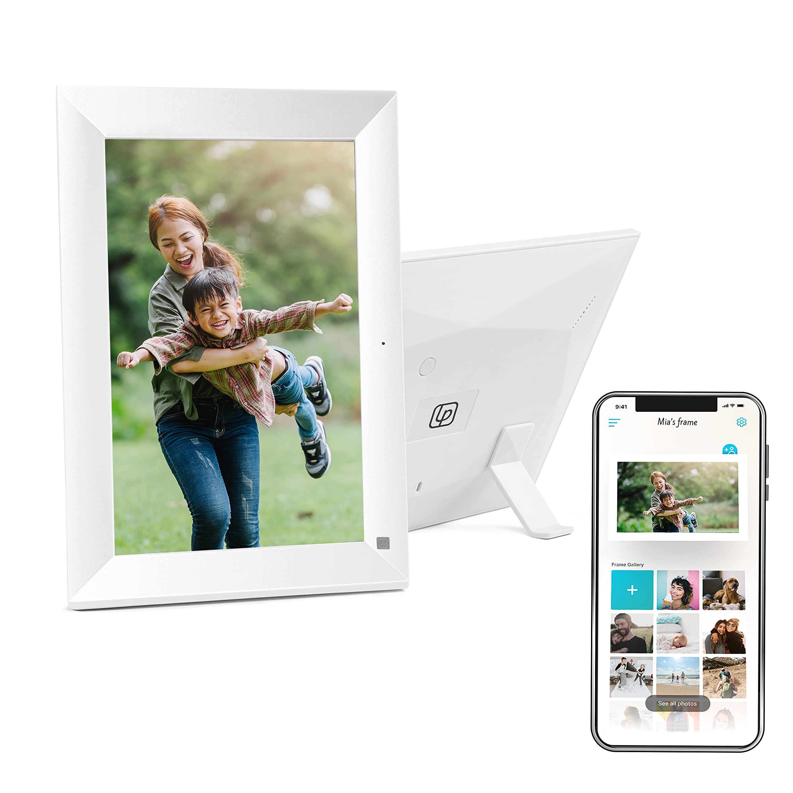 Lifeprint 10" Inch Smart Wi-Fi Digital Picture Frame | Brilliant HD Photo Display with Free Cloud Storage | Share Pictures from Smartphone & Invite Friends Via App - White