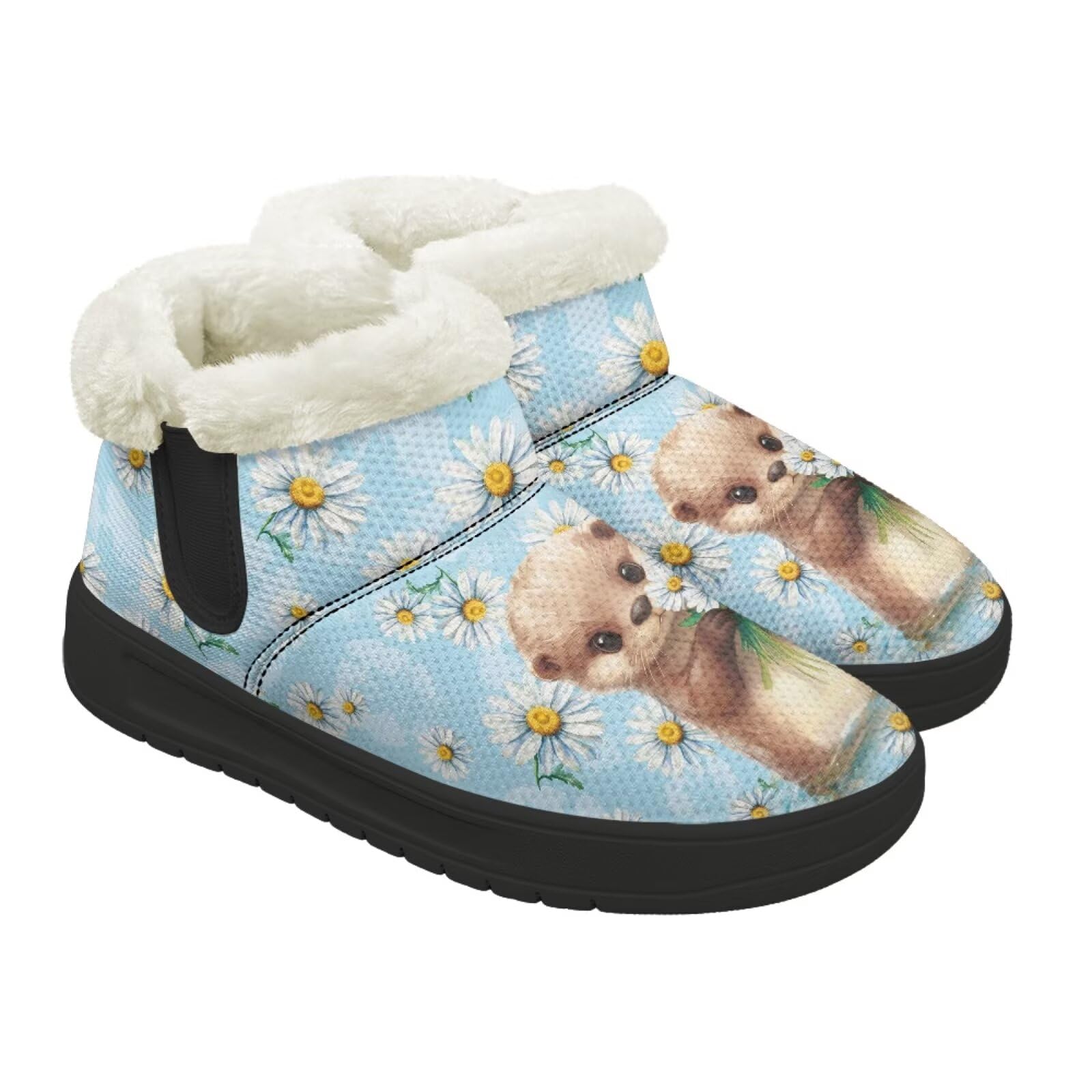 Winter Boots for Women Comfortable Warm Fuzzy Non Slip Flat Snow Boots for Outdoor