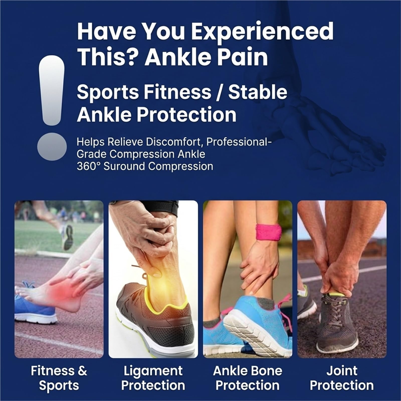 Generisch Kompressions-Sprunggelenkbandage, für Sport und tägliches Gehen, mit atmungsaktivem Stoff, Modell CJDW1081