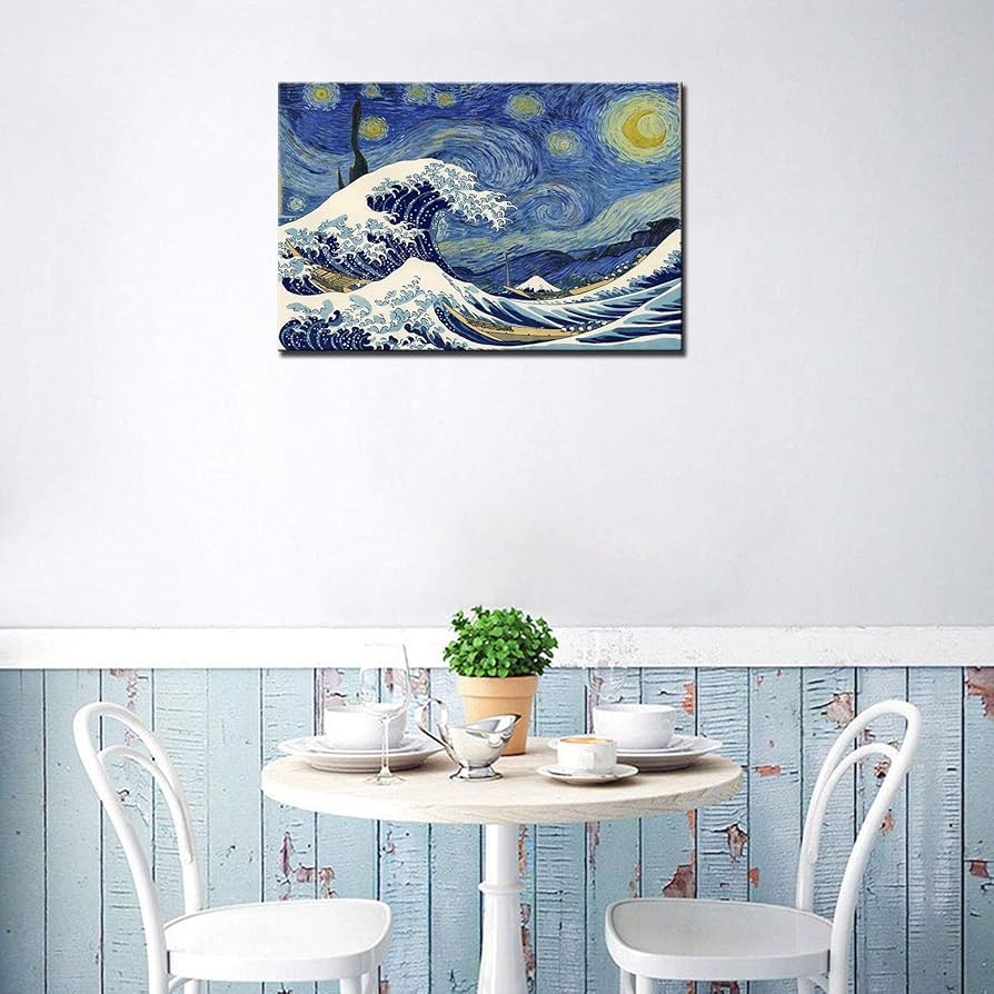 Amazon.co.jp: アートポスター ゴッホ×葛飾北斎 『神奈川沖浪裏