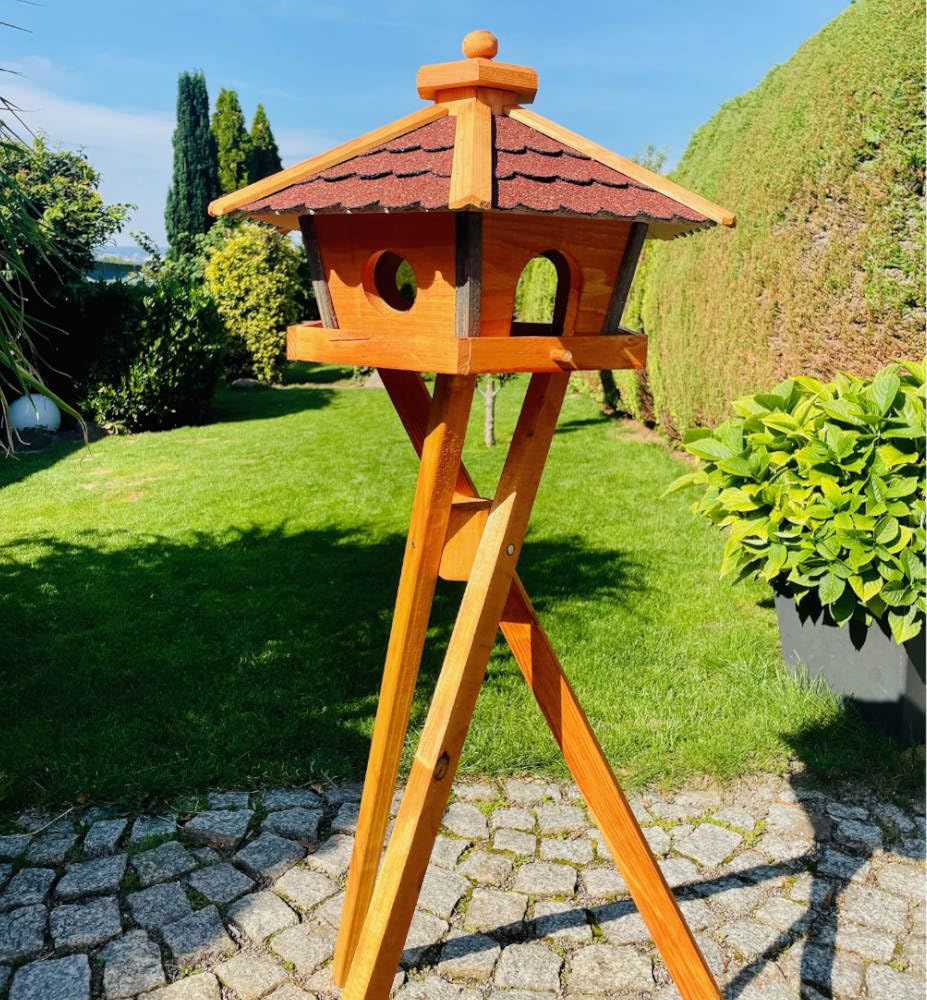 Pajarera Darlux Con Dispensador Nido Para Comederos Y Enfriadores De Agua Para Pájaros, Color Marrón Comedero Para Aves Jardin Resistente