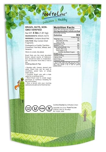 Vista 26 de Nueces de Brasil orgánicas Food to Live® (crudas, sin cáscara)