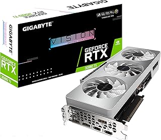 GIGABYTE GeForce RTX 3080 Ti Vision OC 12G Graphics Card, 3X WINDFORCE Fans, 12GB 384-bit GDDR6X, GV-N308TVISION OC-12GD Video Card (Renewed)