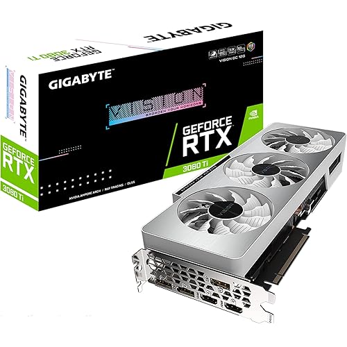 GIGABYTE GeForce RTX 3080 Ti Vision OC 12G Graphics Card, 3X WINDFORCE Fans, 12GB 384-bit GDDR6X, GV-N308TVISION OC-12GD Video Card (Renewed)