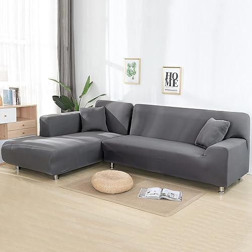 Miniatura 2 de NIBESSER Fundas de sofá seccionales fundas de sofá en forma de L 2 fundas elásticas para sofá fundas de sofá suaves tipo L fundas de muebles