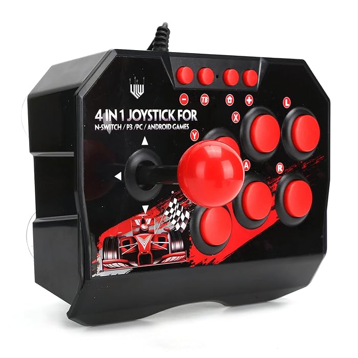 Buy Arcade Joystick, Black Red Arcade Fight Stick Switch/PC/PS3