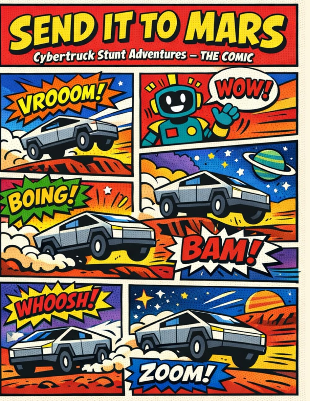 SEND IT TO MARS Cybertruck Stunt Adventures — THE COMIC Stories spark imagination: Coloring Book for Boys