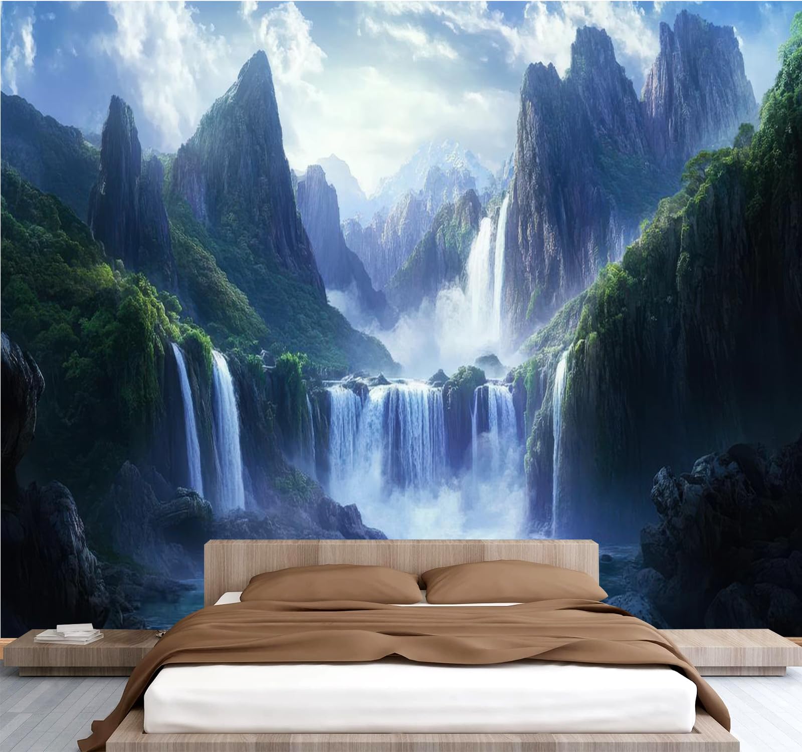 Carta da parati effetto 3D Autunno 350 x 256 cm Murale Non Tessuto Paesaggio Naturale Fotomurale Stampa HD Moderna Poster Per Soggiorno E Camera Da Letto Design 2M1179
