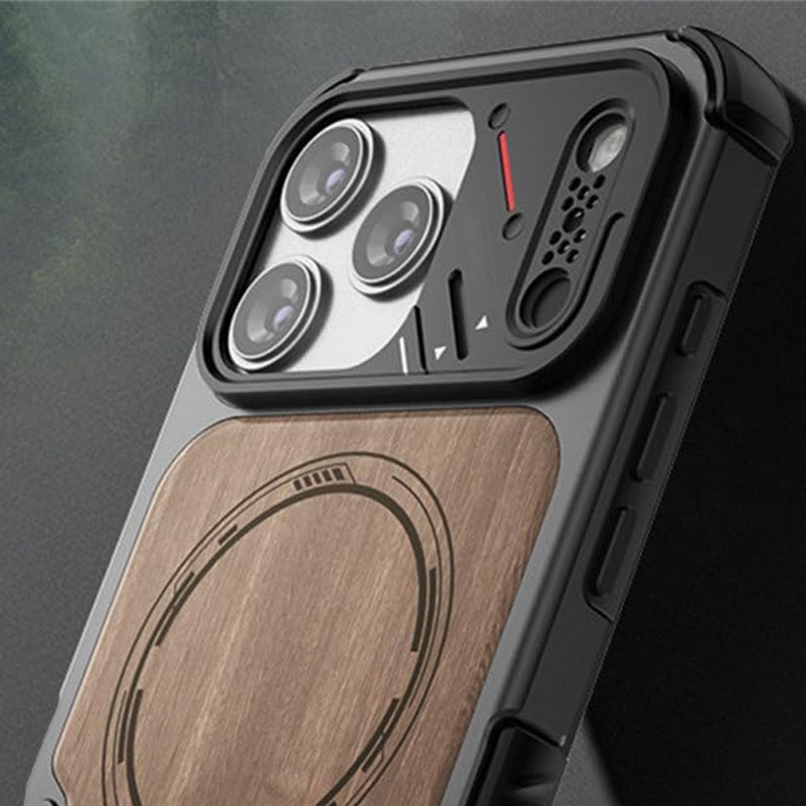 Madera Funda Para iPhone 18 Pro Max/18 Pro, Protección de Cámara Magnético