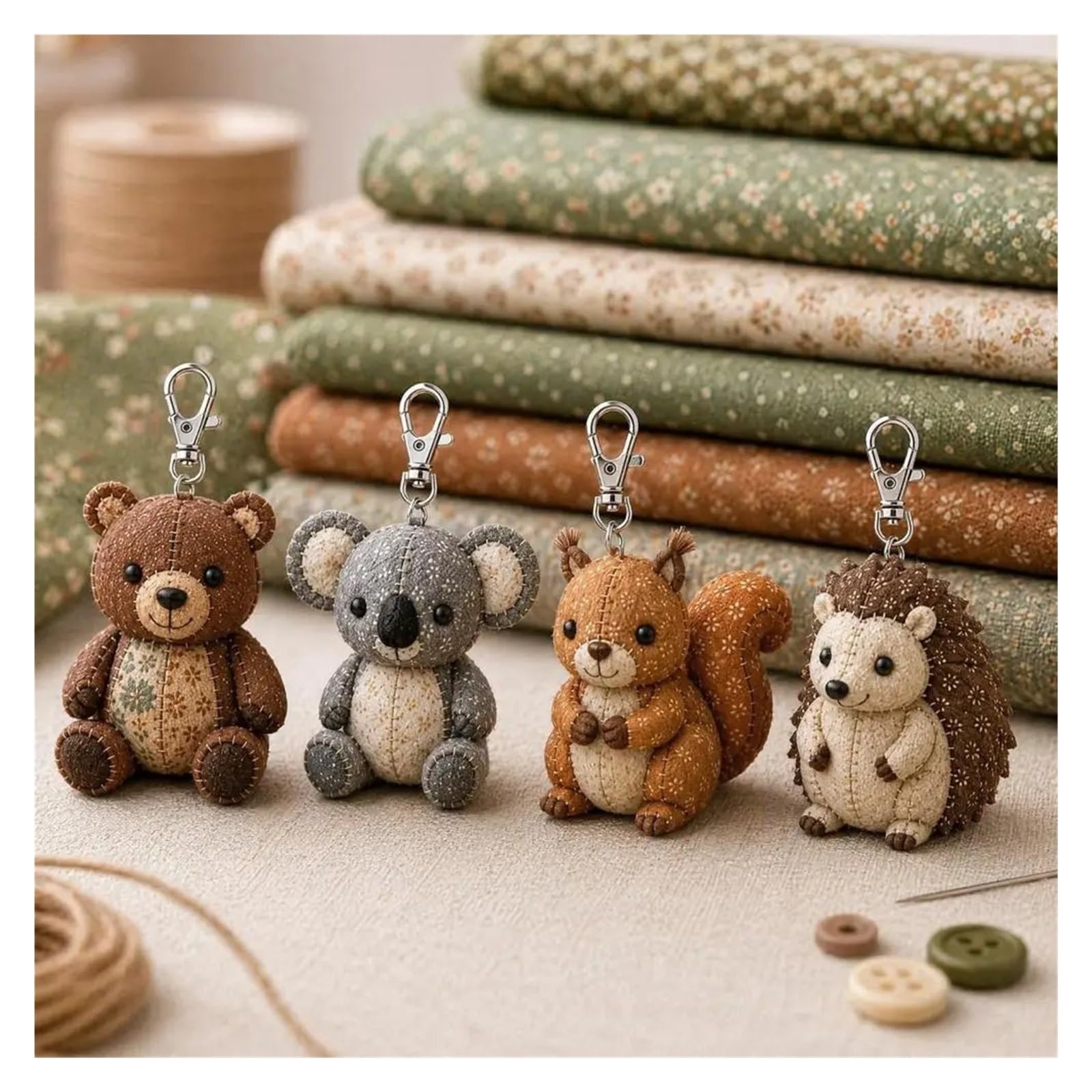 Zestaw patchworkowy DIY Patchwork Animal Brelok Kit (C)
