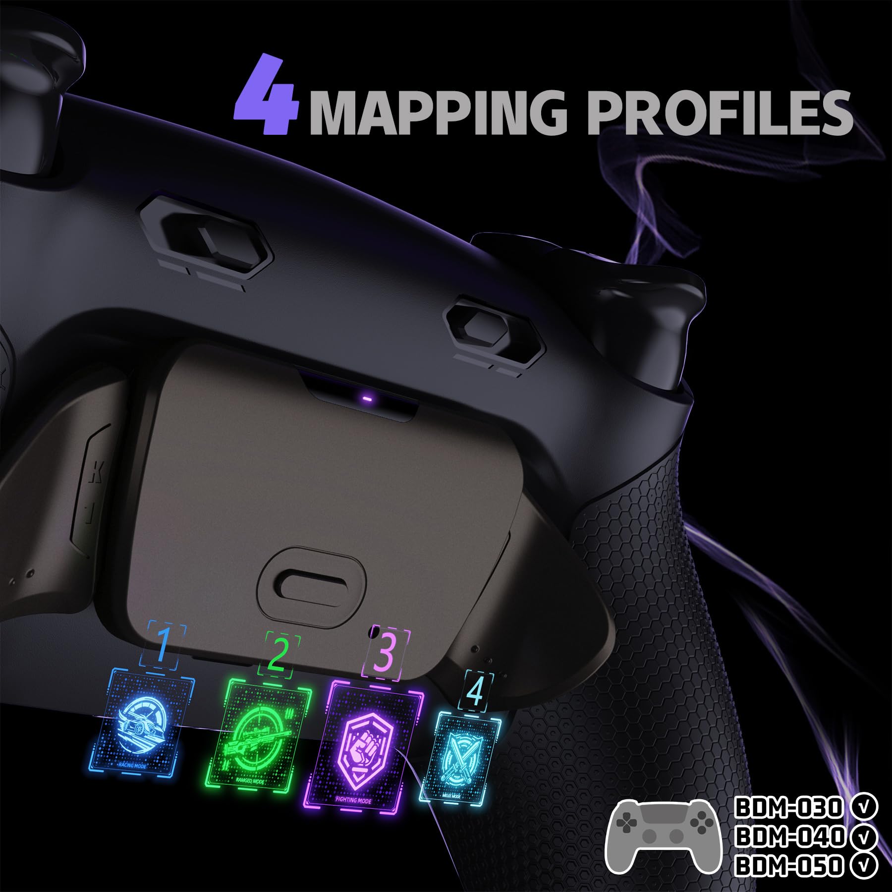 eXtremeRate RISE Plus MAX RMB Tasti Aggiuntivi per ps5 Controller BDM-030/040/050,Palette Posteriori Metallo Clicky Trigger Stop Remap Kit per ps5 Joystick-Senza Controller-Nero