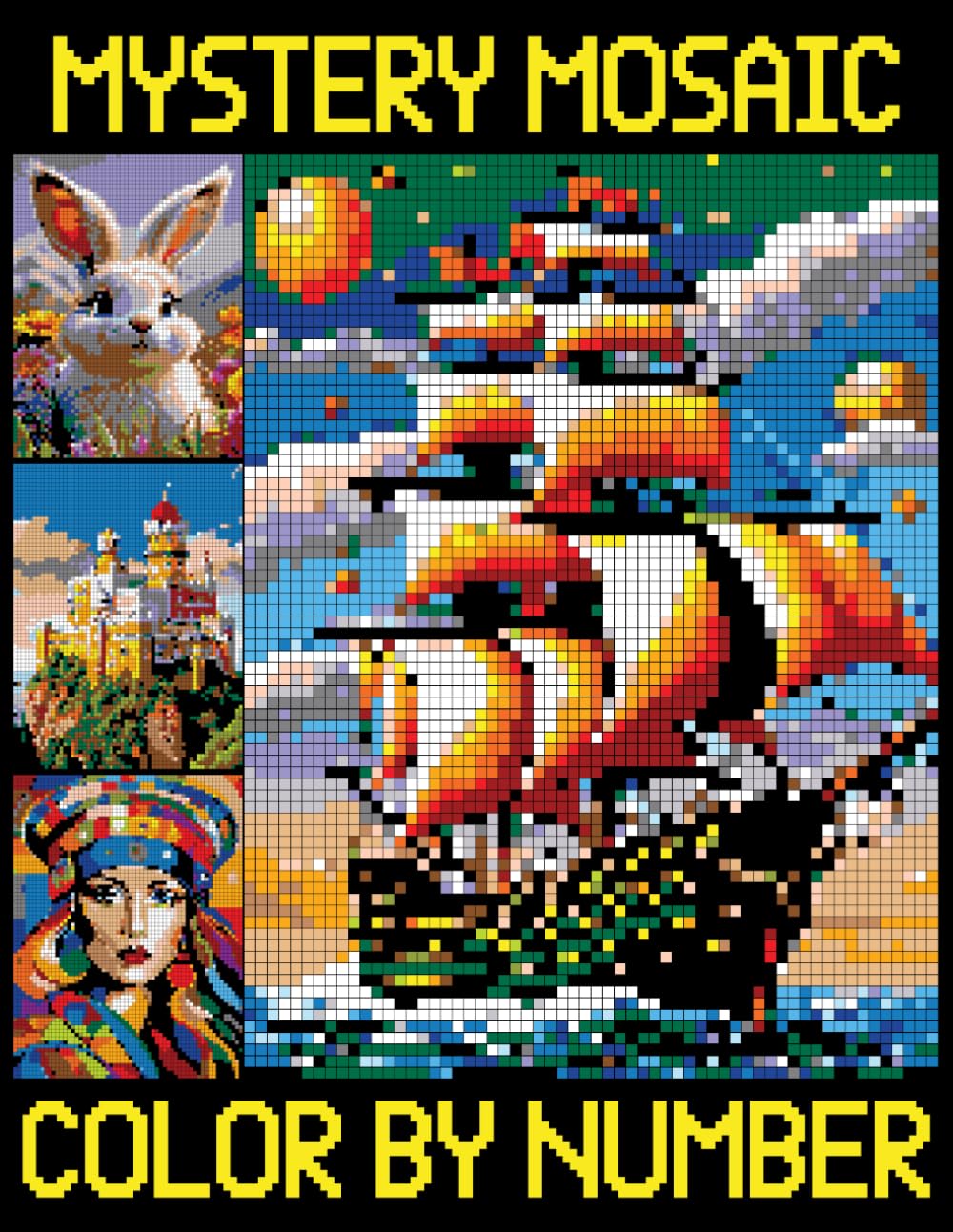 Mystery Mosaics Color By Number: A Activity Puzzle coloring book for grown ups, Pixel Art Quest