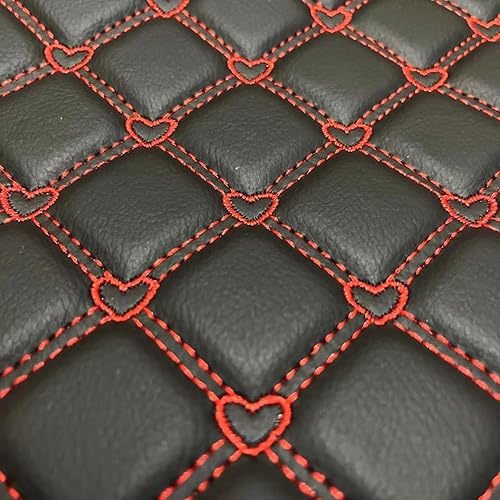 Miniatura 9 de Tela de vinilo de espuma acolchada con patrón de corazón con respaldo de esponja de 0.23 pulgadas, tela de piel sintética para techo de automóvil,