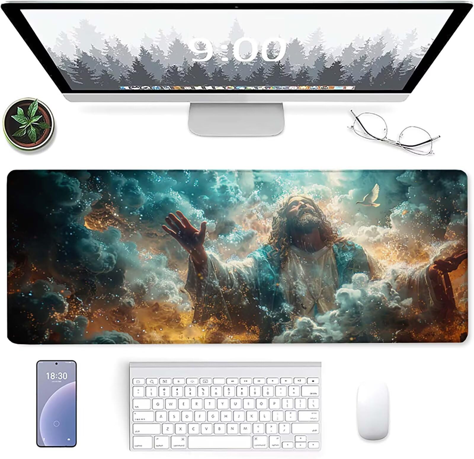 Podkładka pod mysz XXL 1600x800x3mm, szara podkładka pod mysz do gier z antypoślizgową gumową powierzchnią, poprawia precyzję i szybkość, komputer dla gracza i akcesoria biurowe, prezent dla mężczyzn
