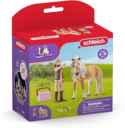 Miniatura 4 de Schleich Horse Club Horse Toy para niñas y niños a partir de 5 años, novio con pony islandés