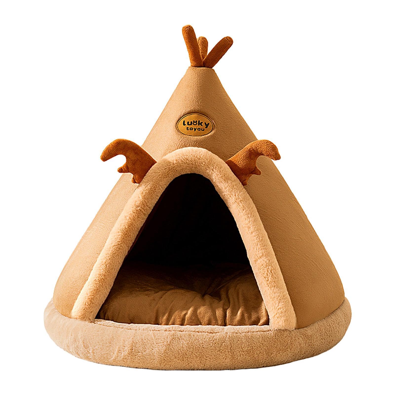Casa para gatos - Casa para mascotas de invierno, casa de cama para mascotas de forma linda | Nicho interior para mascotas, gran apertura, para gatos y perros de tamaño