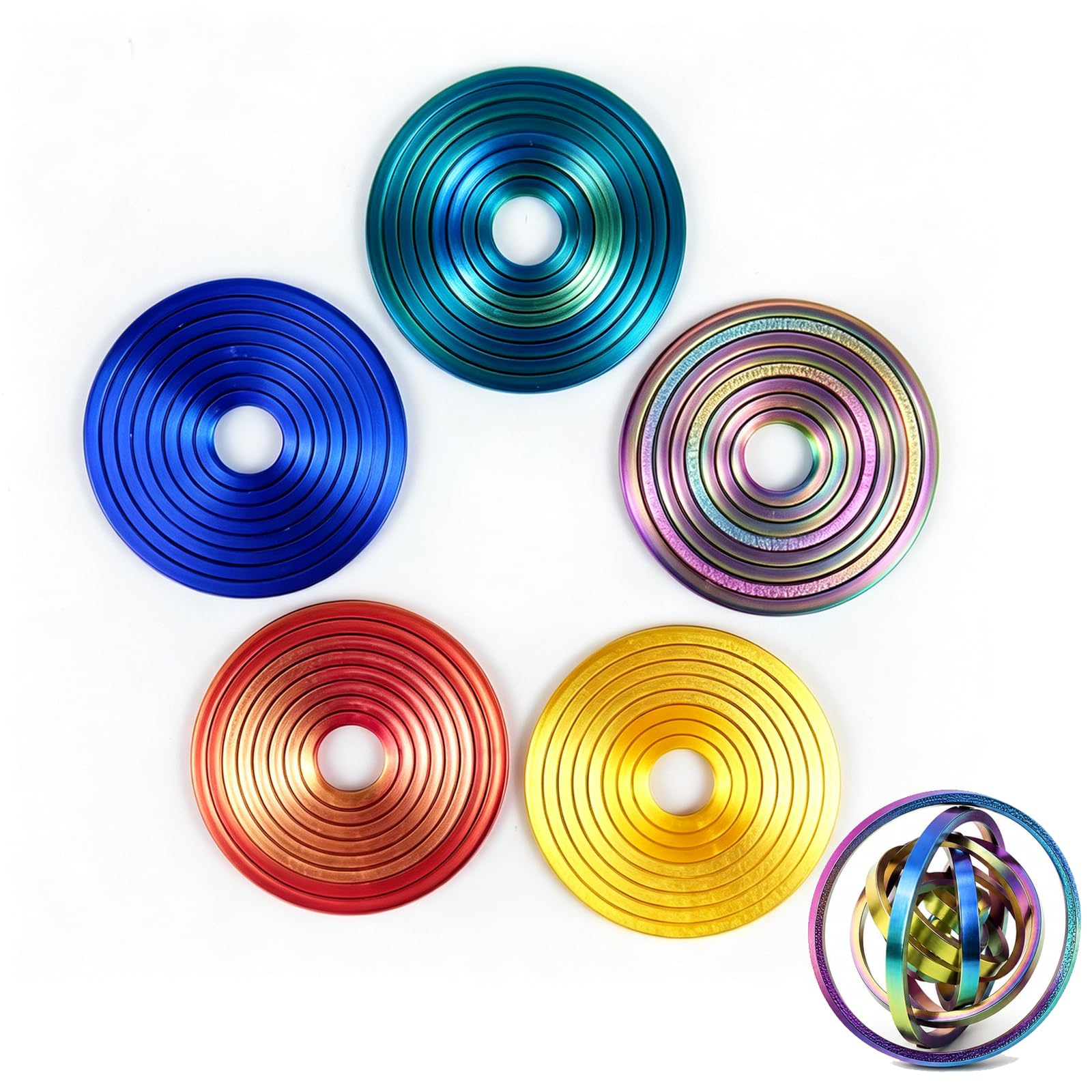 5-Piece 3D Printed Fidget Set, 360° Rotating Fidget Toys Adults, 3d printed fidget toy , Fidget for Desk Decoration and Relaxation