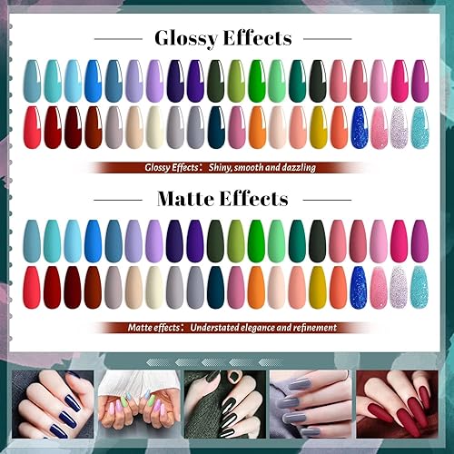 Miniatura 10 de JEWHITENY Kit de 23 esmaltes de uñas de gel con luz UV, kit de uñas de gel de 20 colores con máquina de taladro de uñas eléctrica de 25000 RPM, capa
