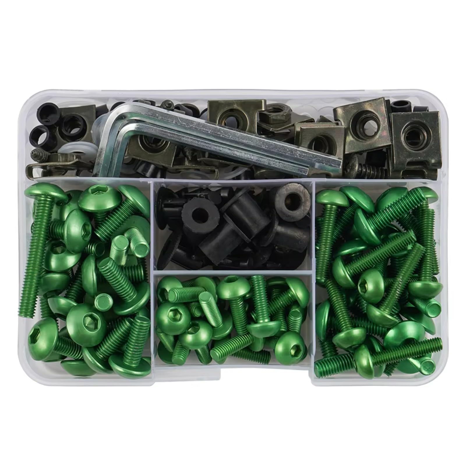 Compatibile Con YZF Per R1 Per R15 Per R3 Per R6 190PCS Moto Carenatura Bulloni Di Fissaggio Clip Vite Bulloni E Dadi Set Kit Viti Moto(Green)