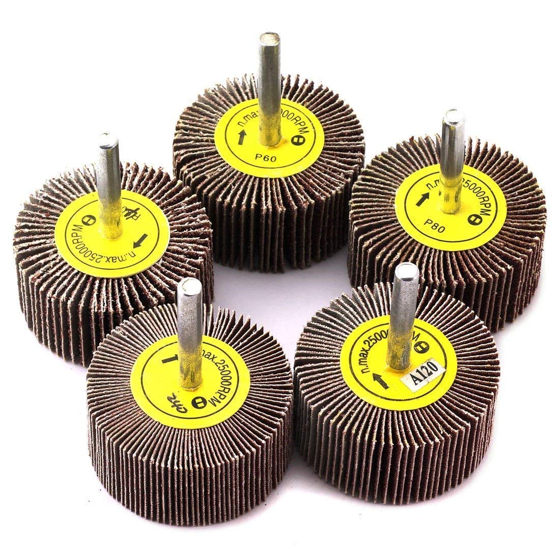 DIY Crafts Design No # 2, Pack of 5 Pcs, Sanding Flap Wheels Kit Grit Grinding Polish Wheel 1/4 Inch Shank Polishin (Design No # 2, Pack of 5 Pcs)-picture-51
