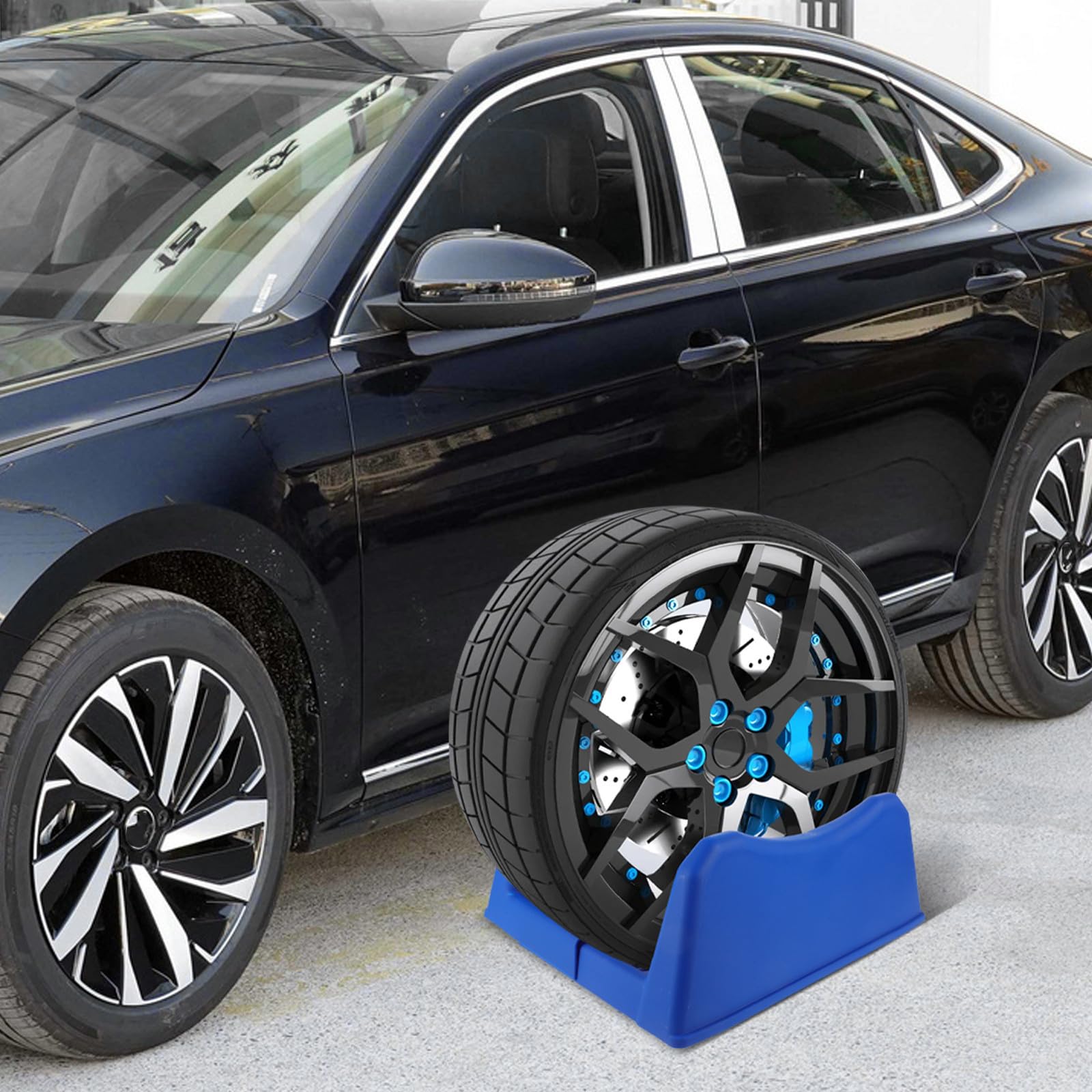 ERINGOGO Rastrelliera Pneumatici Stabile in Plastico Base Mozzo Ruota, Supporto Espositivo Pratico ed Elegante per Uso Domestico in Garage
