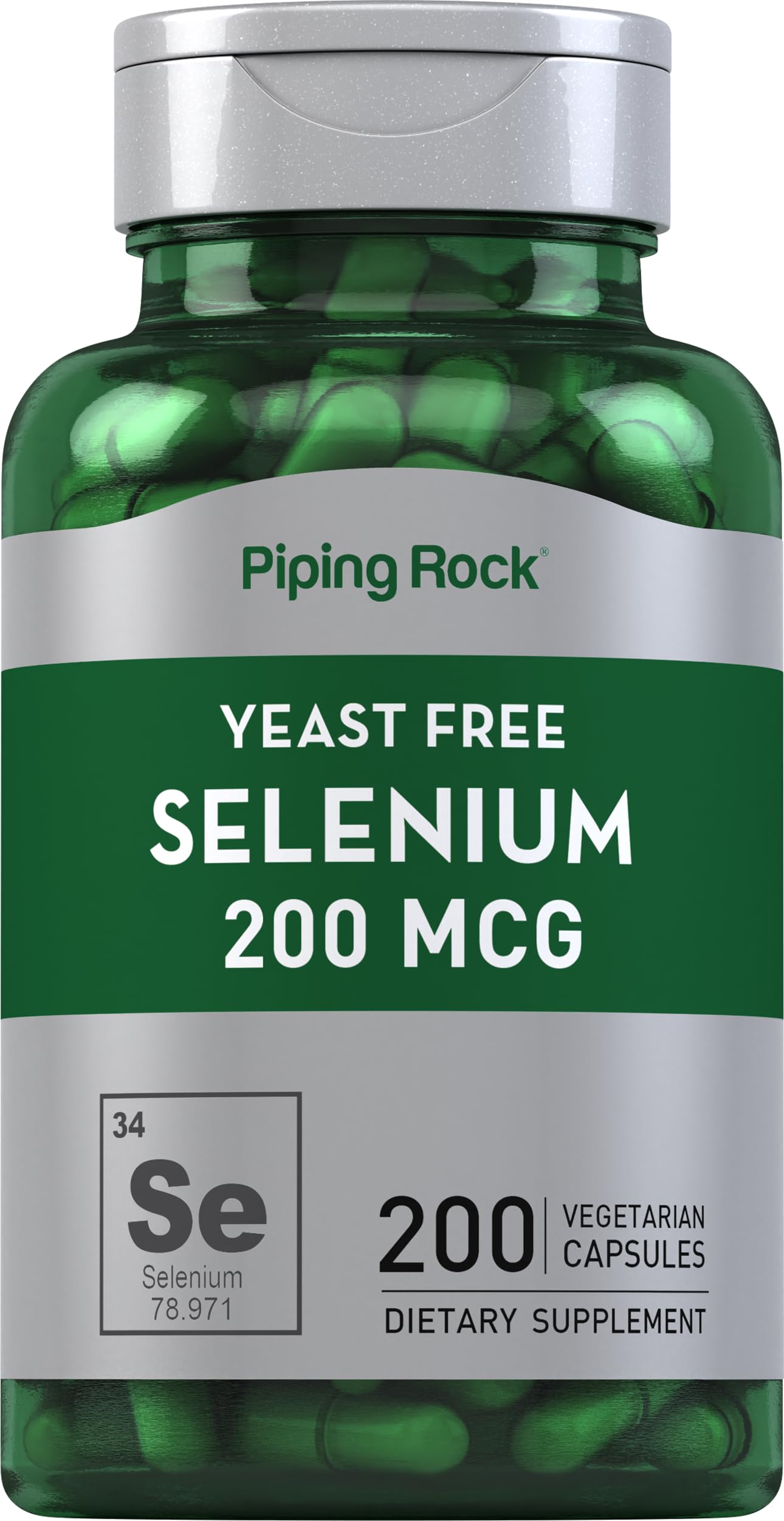 Piping Rock Yeast Free Selenium 200mcg | 200 Capsules