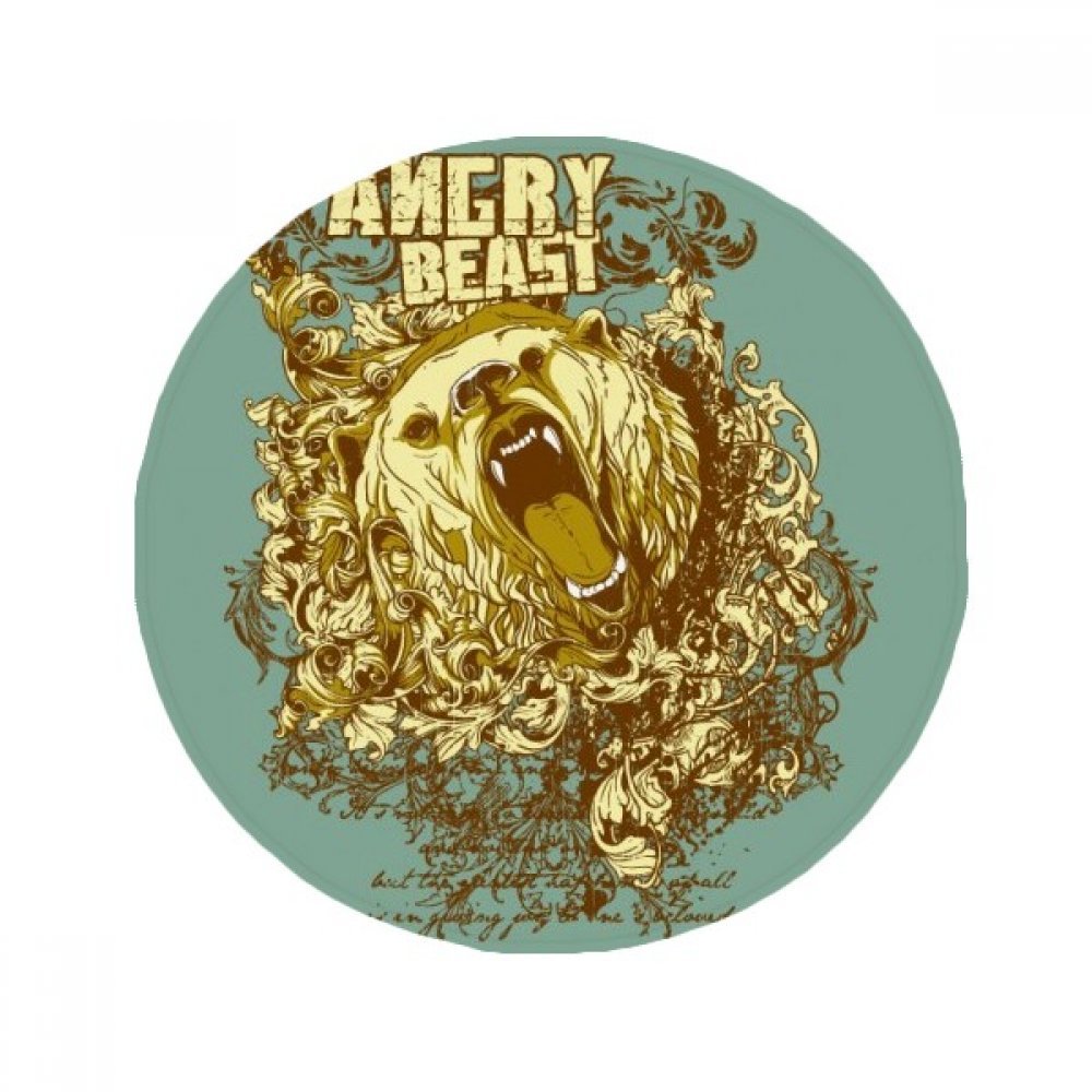 Tapis anti-dérapant ours graffiti jaune 80cm pour cuisine
