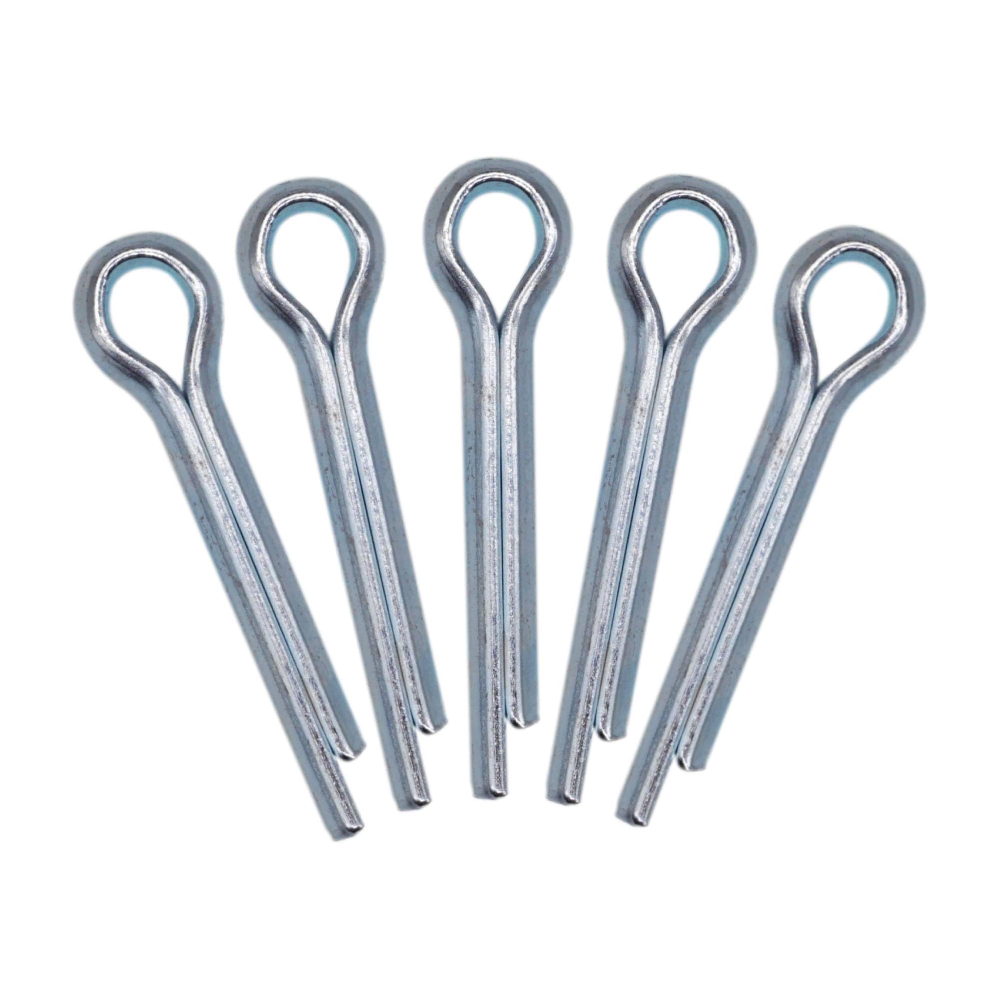 SKIR'CO (10 pcs) Zinc Plated Steel Cotter Pins 6.3 x 40 mm, Split Pins, DIN 94, Metal Cotter Pins