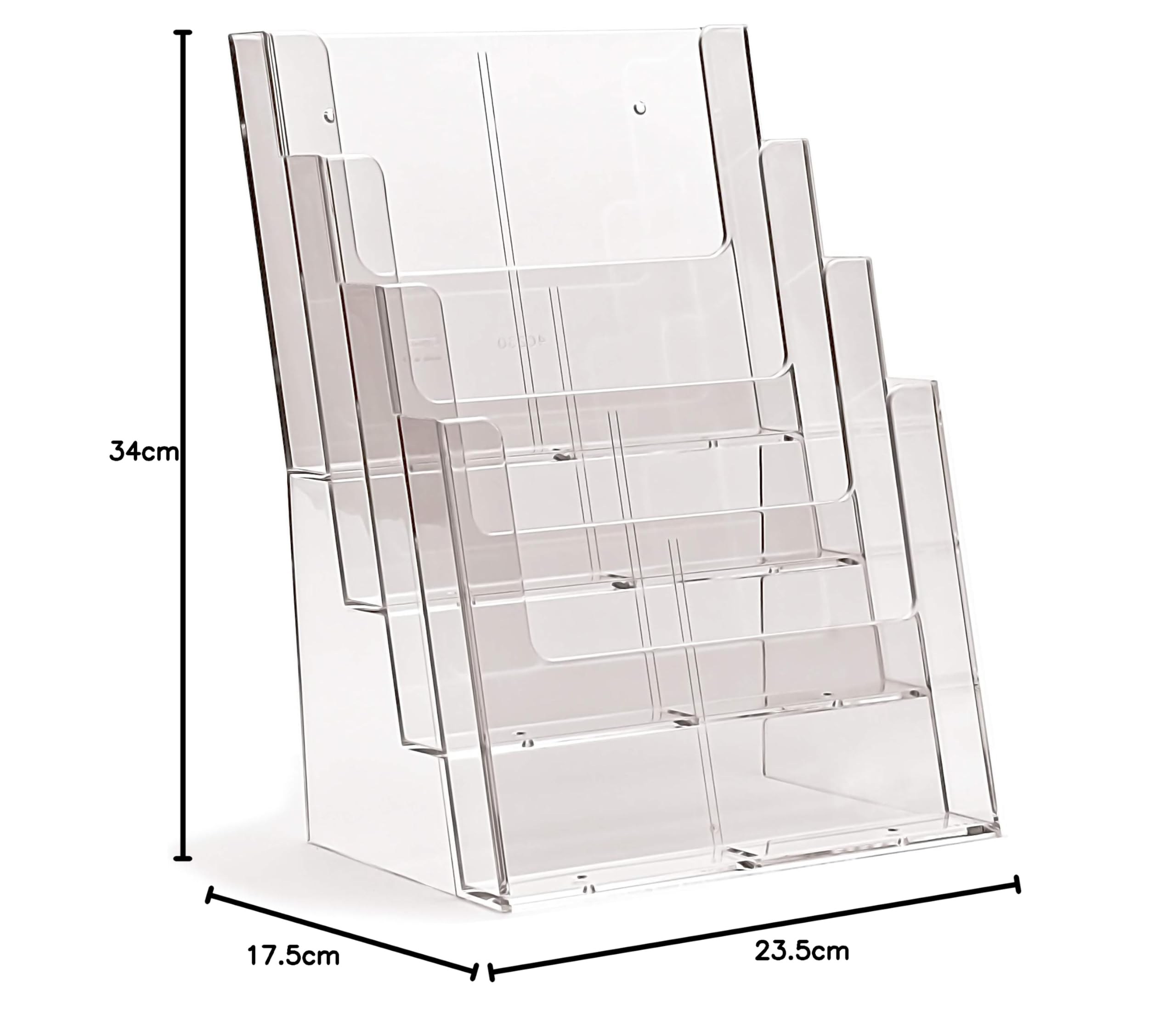 Taymar soporte para folletos, soporte para folletos con 4 estantes en formato DIN A4 vertical , soporte de presentación