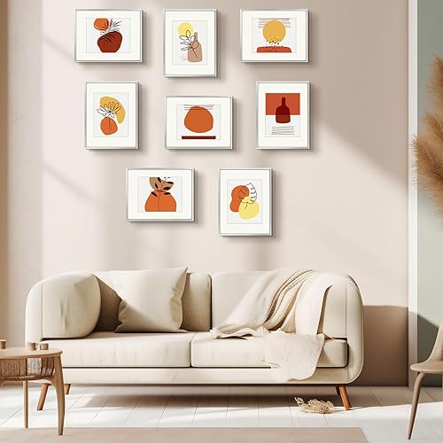 Miniatura 6 de Space Art Deco, Juego de 3 portarretratos de aluminio metálico de 11 x 14 pulgadas, para galería de fotos de 8 x 10 pulgadas con paspartú o de 11 x