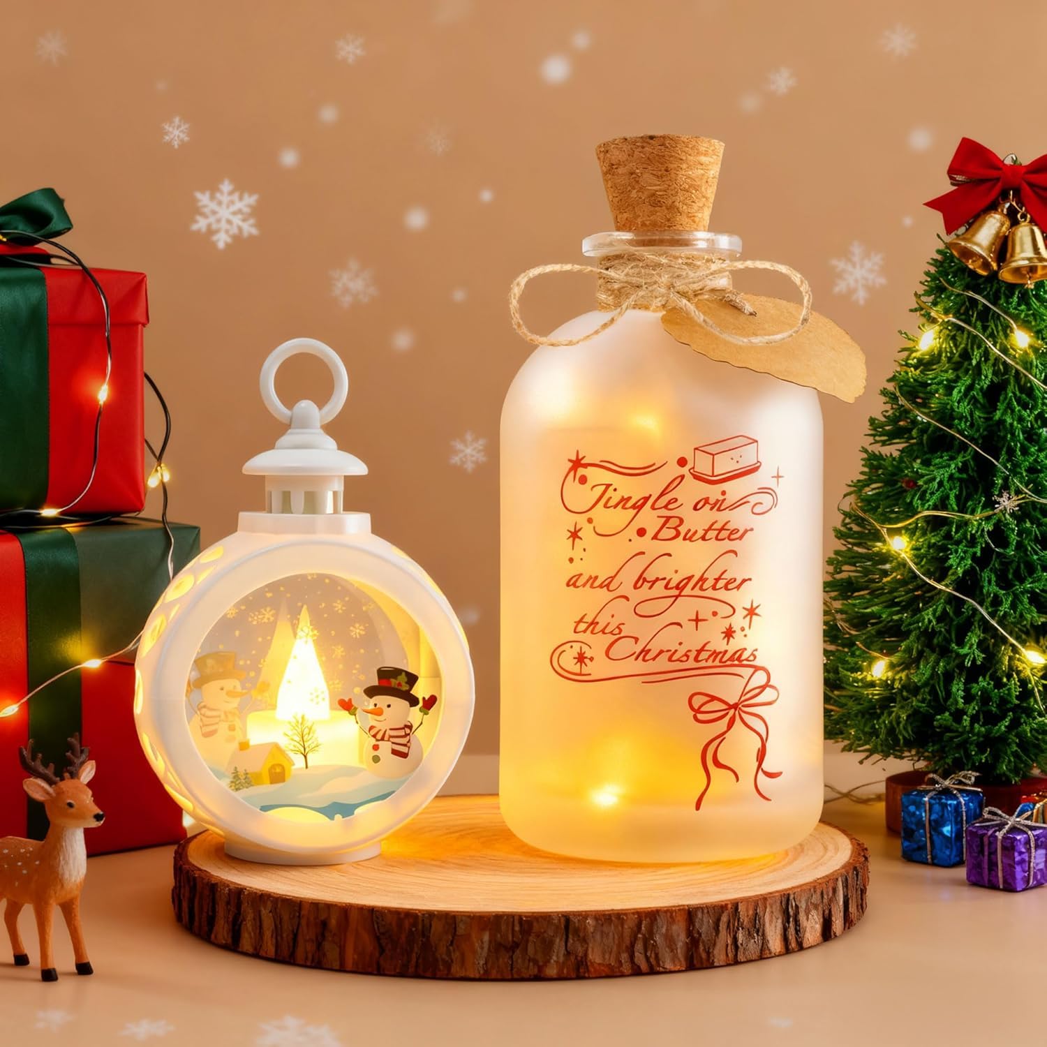 Mason Jar Lights and Lanterns Set, Decoration for Home, Night Lights for Mum Grandma Friends Wife Gifts