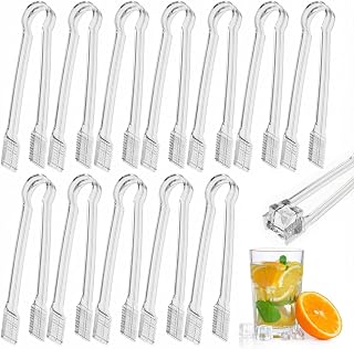 12 Pack Clear Small Serving Tongs For Buffet - Mini Plastic Tongs For Ice, Candies, Hot And Cold Food - Small Tongs For Appetizers For Parties, Holidays And Gatherings