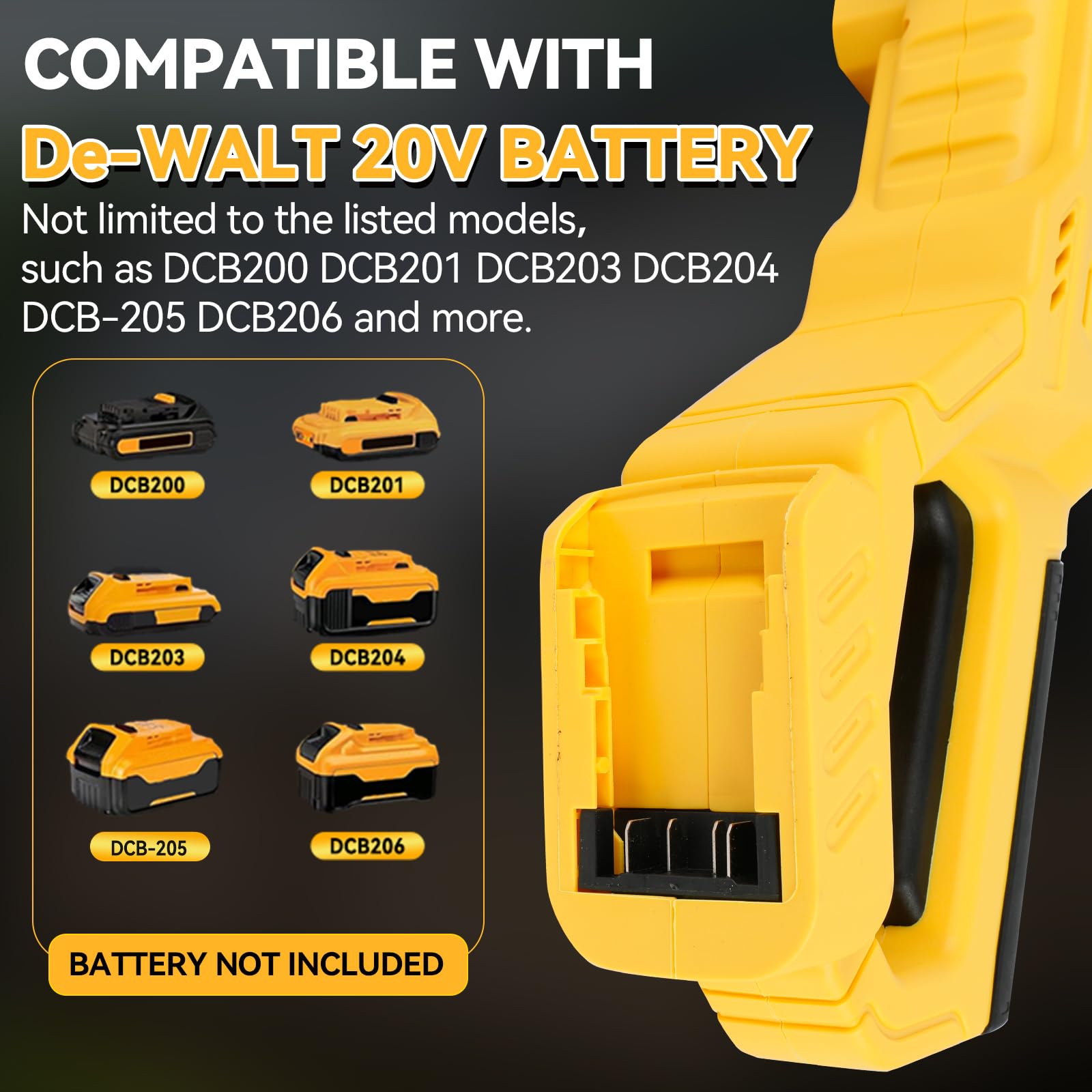 Nettoyeur Haute Pression sans Fil pour Batterie Dewalt 20 V, 21 000 TR/Min, 1000 psi, Nettoyeur Haute Pression Portable avec buse 6 en 1 et Pot en Mousse pour Nettoyage de Voiture, clôture, Sol
