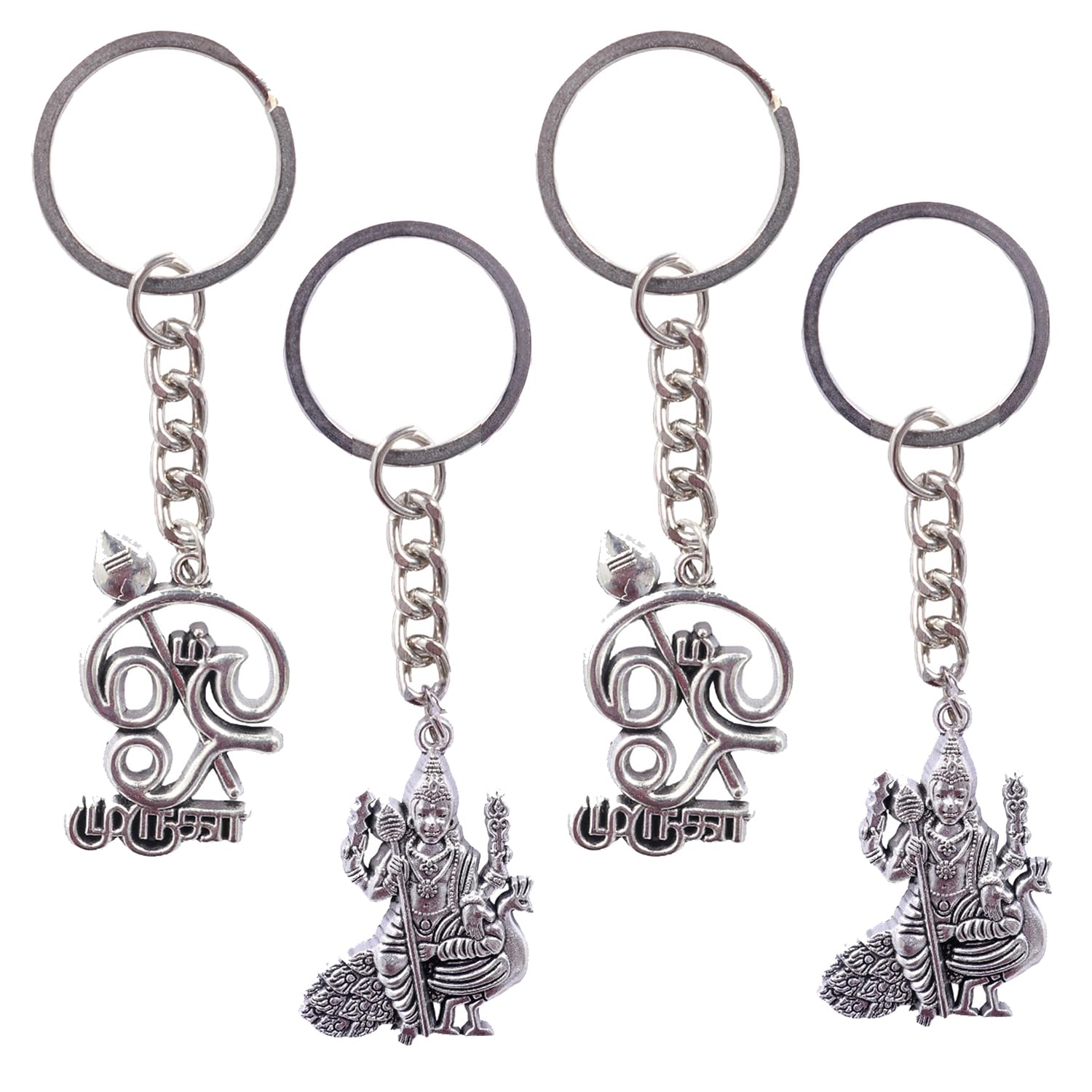 Metal Om & Lord Murugar Keychain – Hindu Spiritual Symbol Key Ring for Car, Bike & Home | Stainless Steel God Spiritual Gift for Men, Women,Devotees & Travelers Pack of 2-image-21