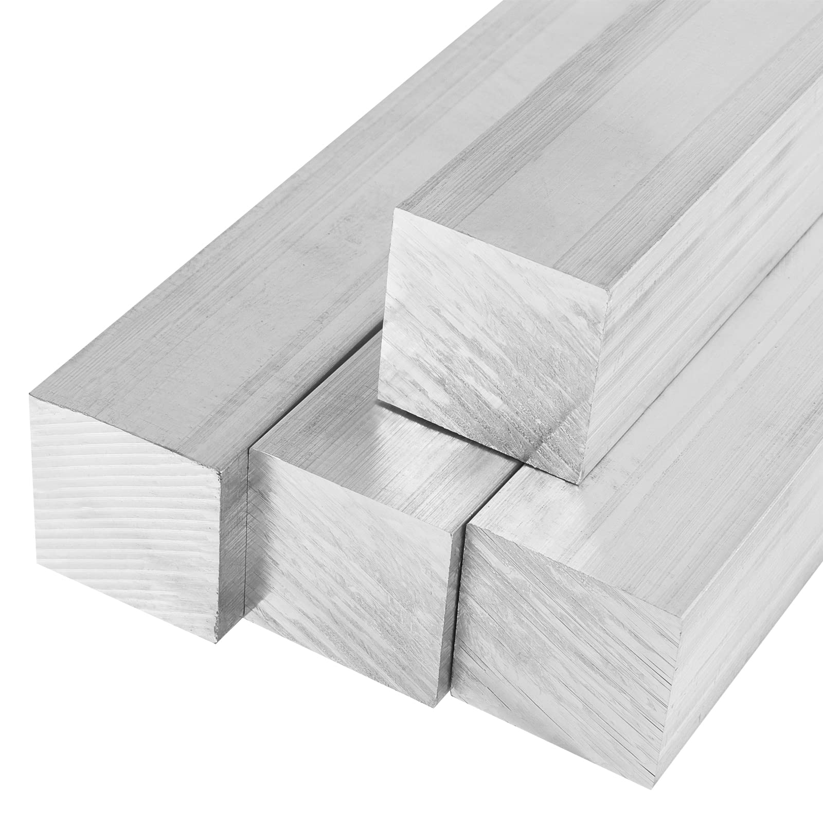 HOZEON 4 PCS 1x1x12 Inch Aluminum 6061 Flat Bar – Square Aluminum Bar Stock For Milling, Lathe, DIY Projects