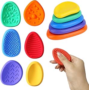 6-Pack Textured Fidget Stones – Sensory Toys For Anxiety & Focus
