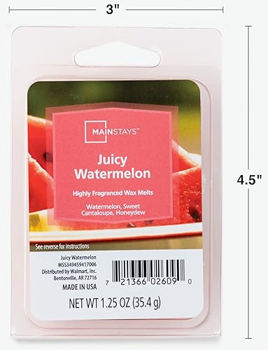 Miniatura 5 de Mainstays - Cubos de cera perfumada de 1.25 onzas, paquete de 4 (sandía jugosa)