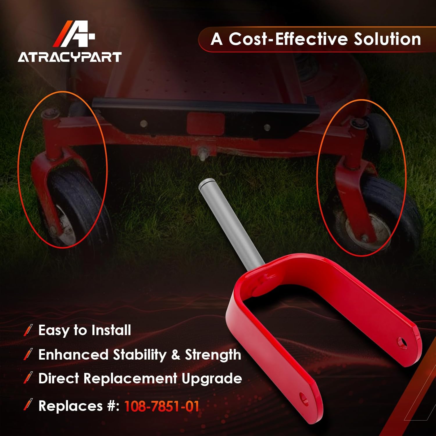 ATRACYPART Caster Fork Assembly, Compatible with Toro TimeCutter 74360 74363 74365 74366 74370 74372 74374 74375 74380 74391 74398 74399, Zero Turn Mower Lawn Tractor, Replaces# 108-7851-01 Red