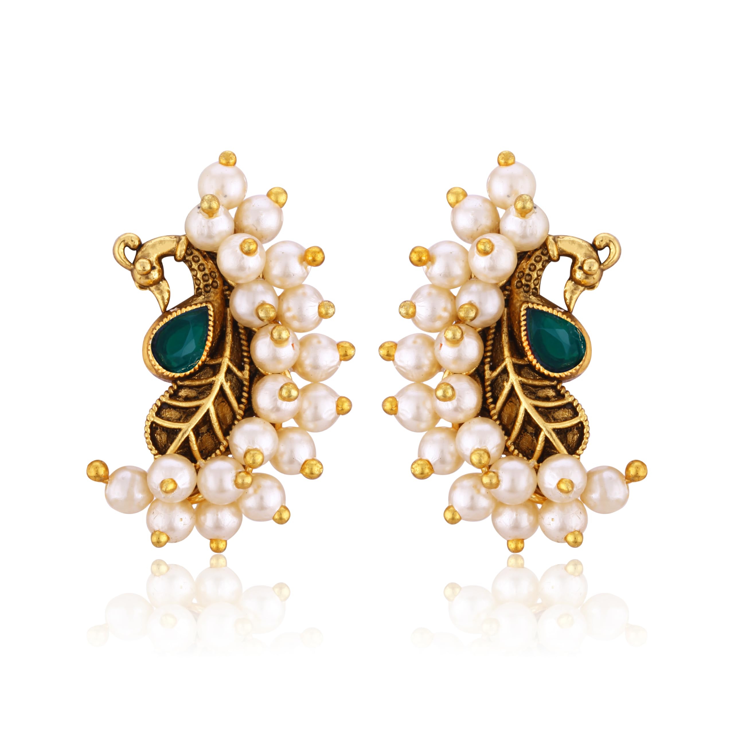 Vighnaharta Beautiful Green Mayur Peacock Pearls moti Stud Earring for Women and Girls[VFJ2306ERG-GREEN] (B0CJ2R6L2C) Amazon Price History, Amazon Price Tracker