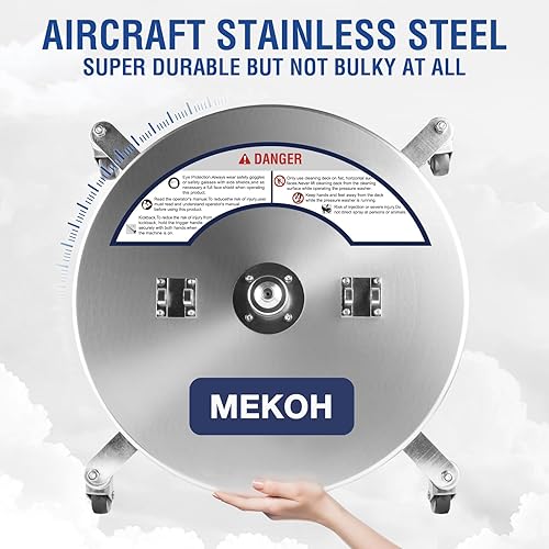 Miniatura 3 de MEKOH Limpiador de superficie de 24 pulgadas, limpiador de superficies de acero inoxidable de 4500 PSI con ruedas, accesorio de lavadora eléctrica