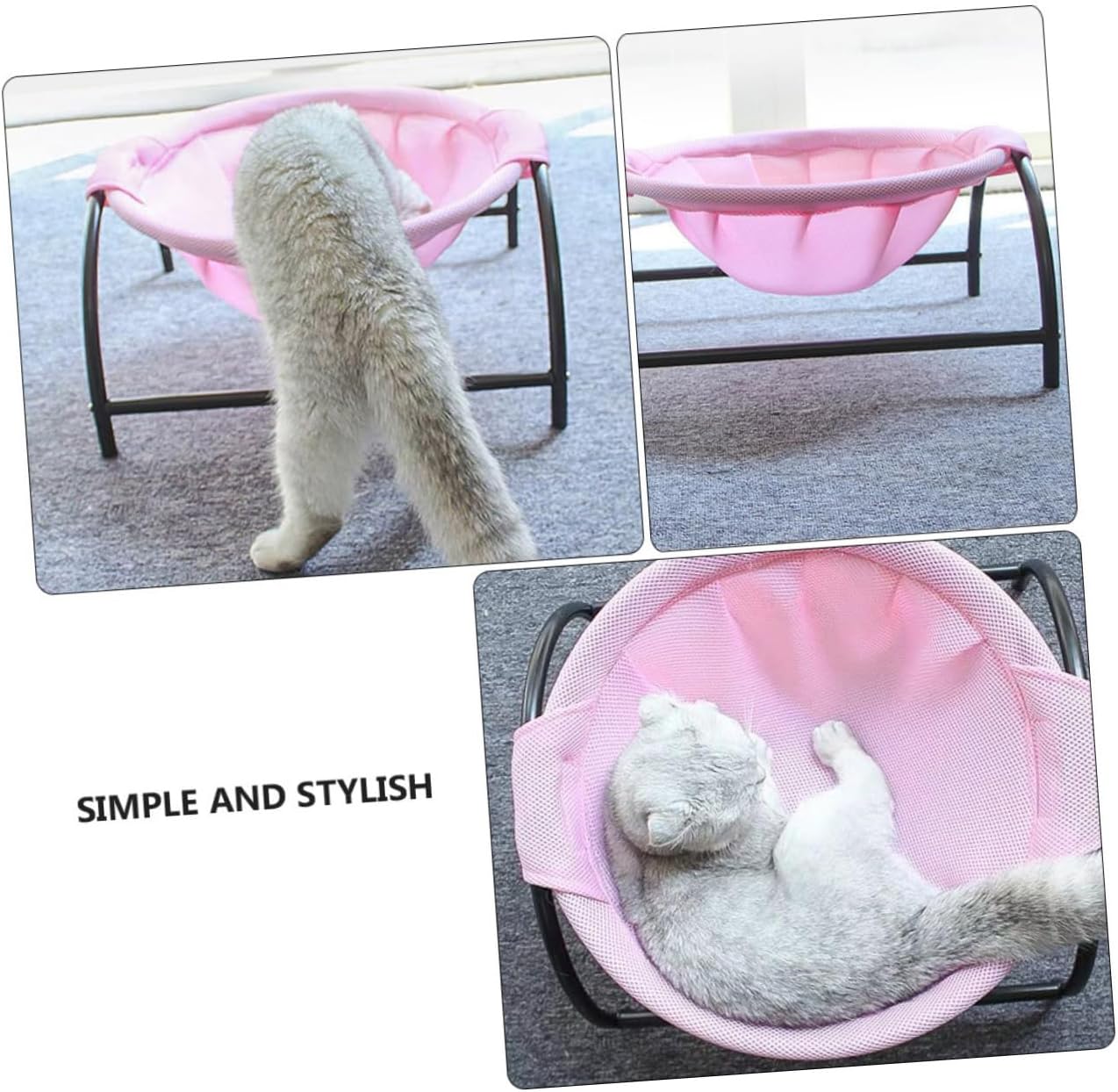 Raised Cat Hammock Bed Stylish Pet Sleeping Bed for Cats Dogs Frame Breathable Design for Use for Home Decor