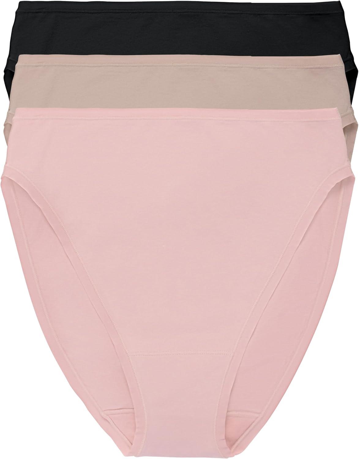 Natori Women's Bliss Bare Cotton High Cut Brief 3-pack