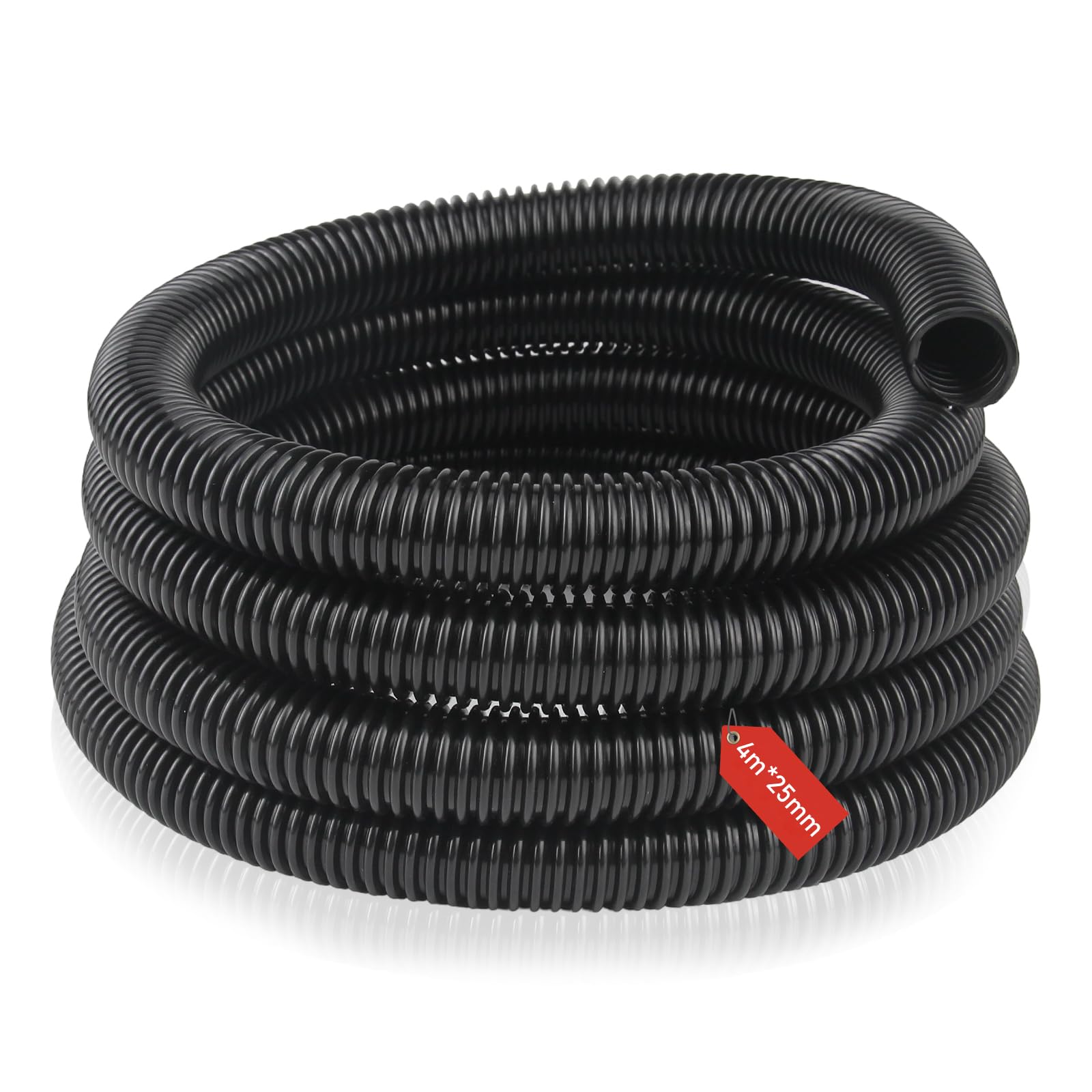Vaskula Saugschlauch Flexibler Förderschlauch 4m Spiralschlauch 25mm Absaugschlauch Schlauch Universal Teichschlauch Poolschlauch für Gartenpumpen Sauganlagen Hauswasserwerke Pumpenschlauch