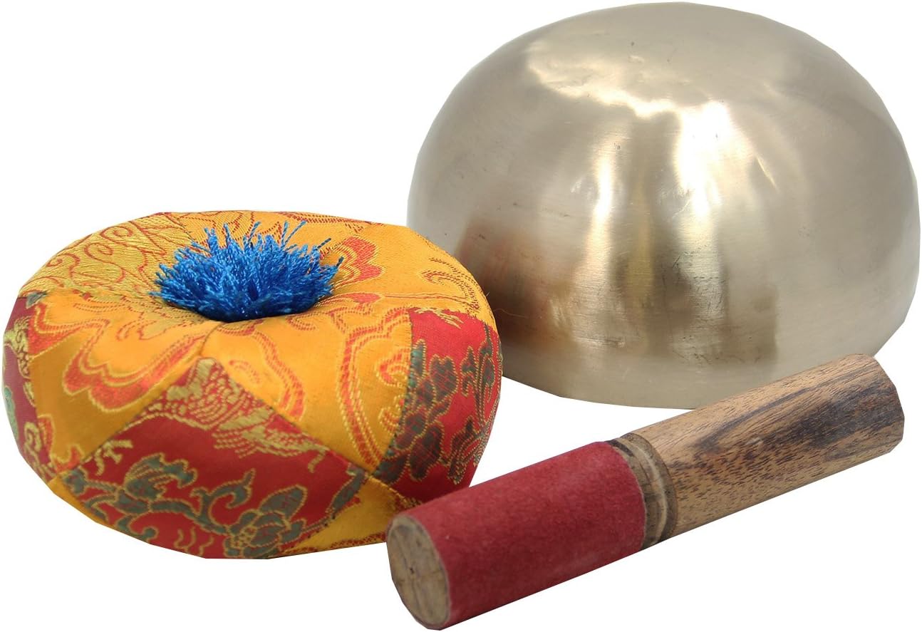 Handmade Hammered Zen 5 Inches Singing Bowl/Mallet/Silk Cushion Set