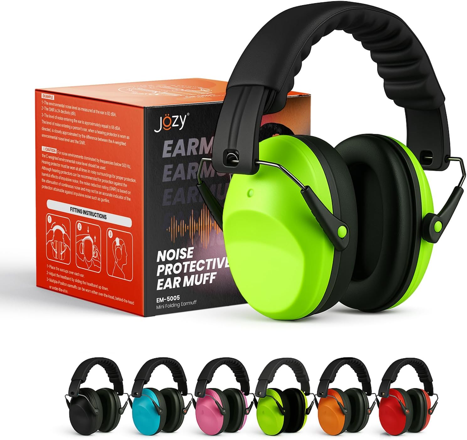 Jozy Noise Canceling Headphones for Kids, SNR 26dB Ear Protection for Autism, Sound Proof Sensory Muffs for Hearing, Concerts
