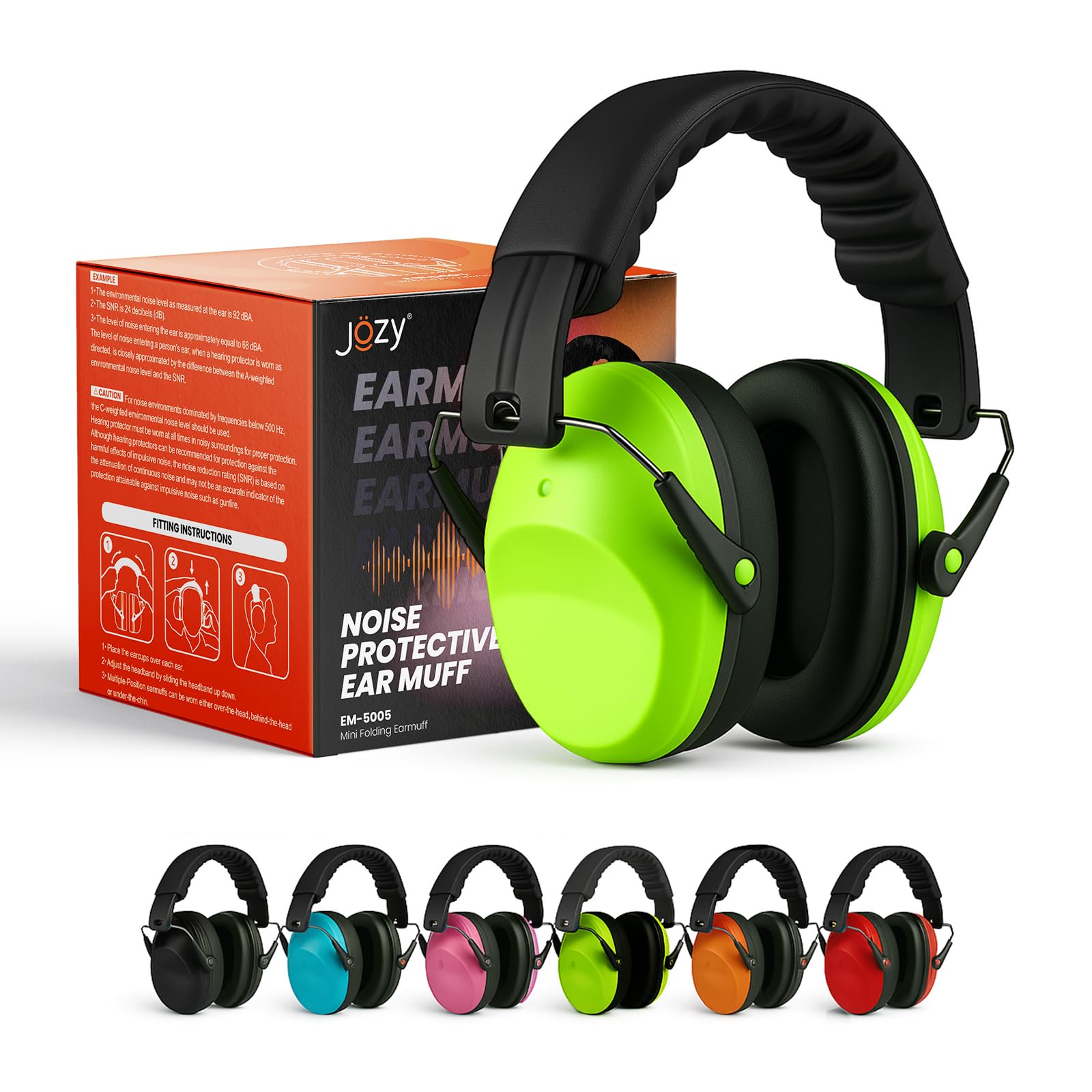 Jozy Noise Canceling Headphones for Kids, SNR 26dB Ear Protection for Autism, Sound Proof Sensory Muffs for Hearing, Concerts